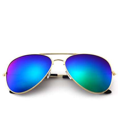 A new generation of color film UV reflective metal Sunglasses Polarized Sunglasses ladies fashion sunglasses