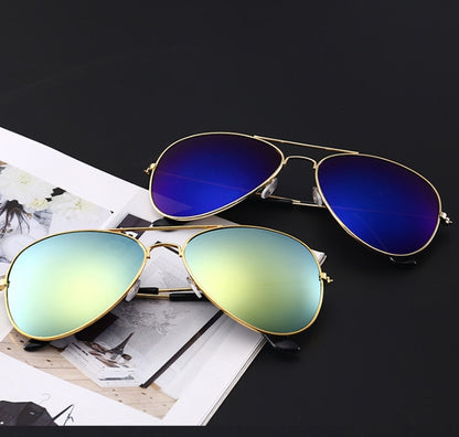 A new generation of color film UV reflective metal Sunglasses Polarized Sunglasses ladies fashion sunglasses